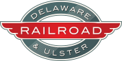 Delaware & Ulster Railroad logo with red winged design.
