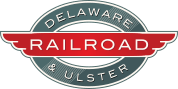 Delaware & Ulster Railroad logo with red winged design.